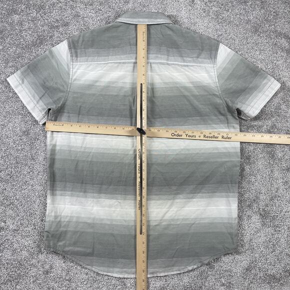 Prana Button Up Shirt Mens Medium Organic Cotton Blend Sustainable Short Sleeve - Picture 8 of 10